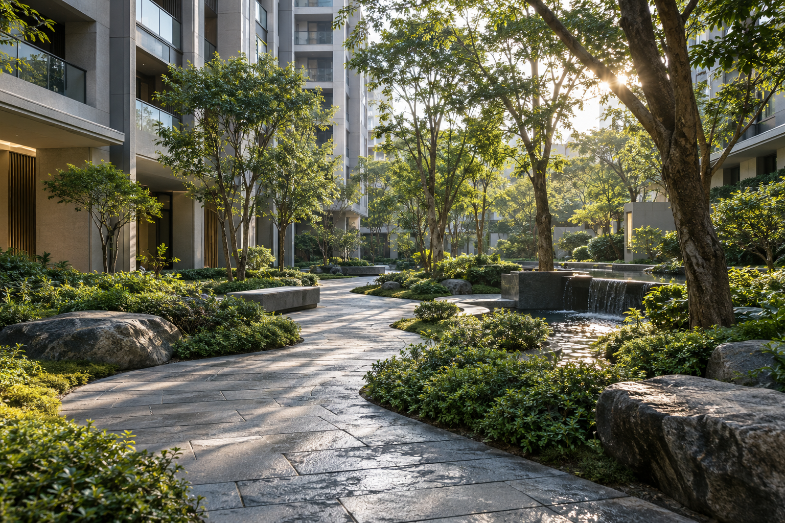 住宅陽台與城市景色